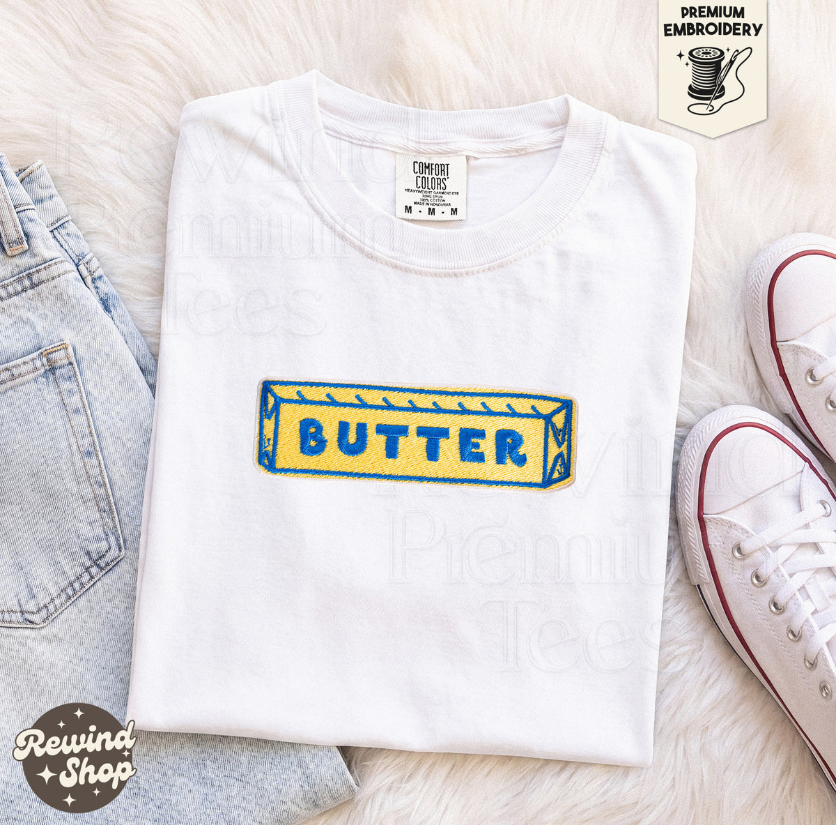 Butter Embroidered Comfort Colors T-Shirt