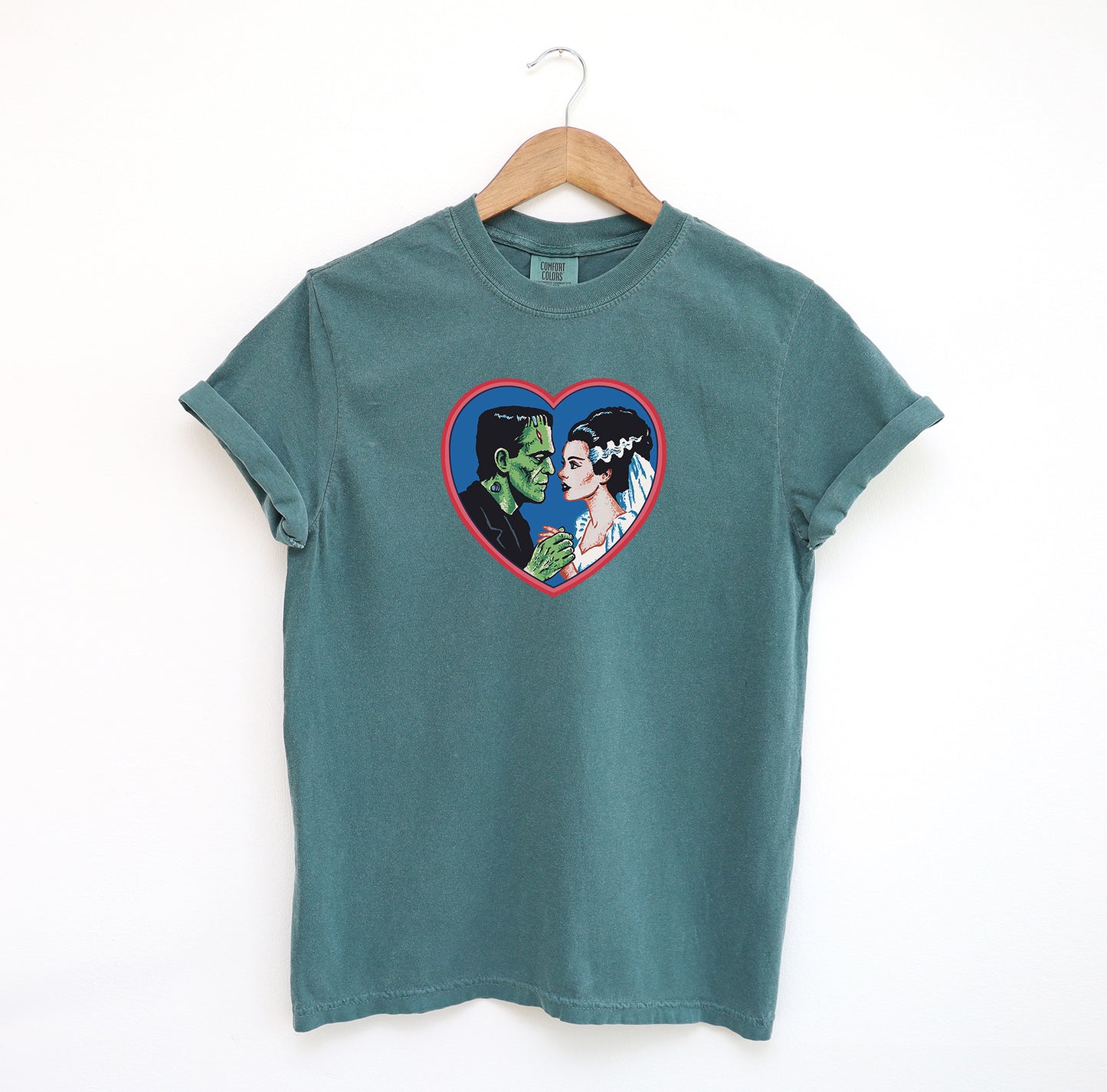 Vintage Frankenstein Bride Heart T-Shirt