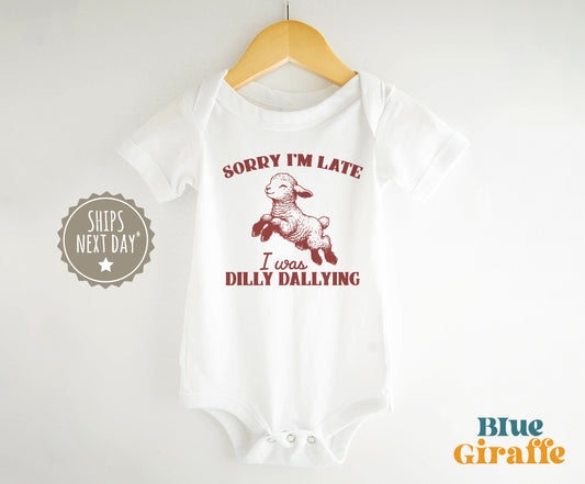 Sorry I'm Late I was Dilly Dallying Lamb Onesie®
