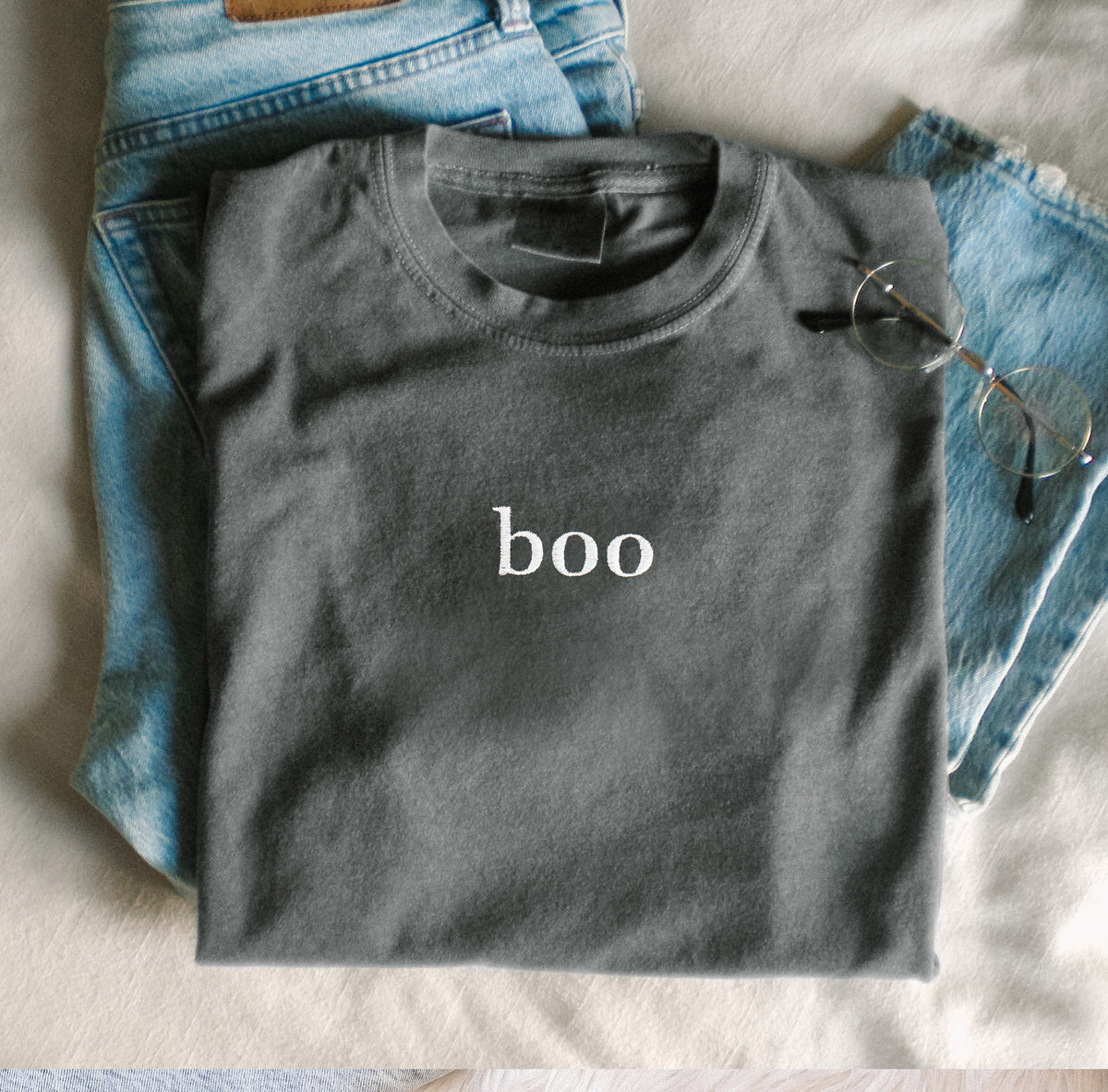 Embroidered Boo Comfort Colors T-Shirt