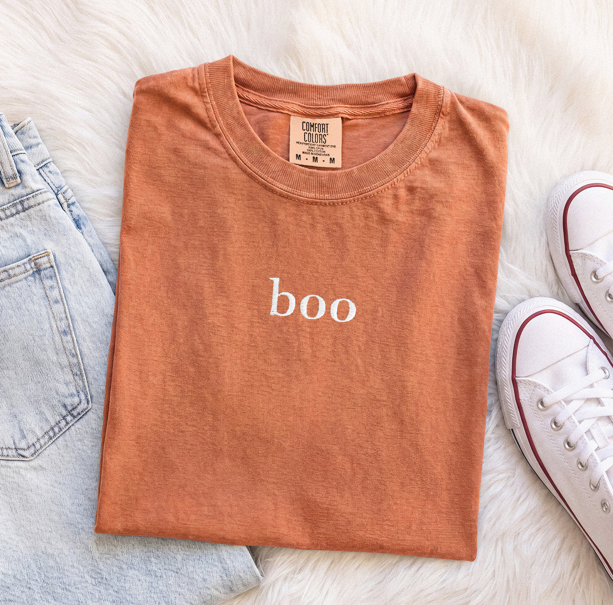 Embroidered Boo Comfort Colors T-Shirt