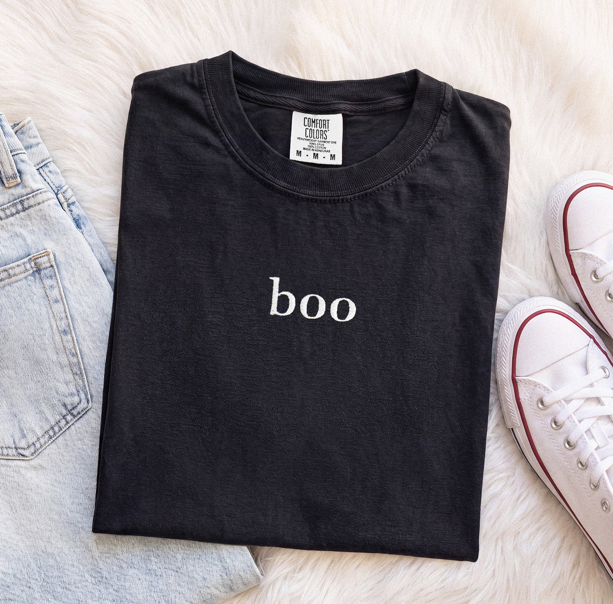 Embroidered Boo Comfort Colors T-Shirt