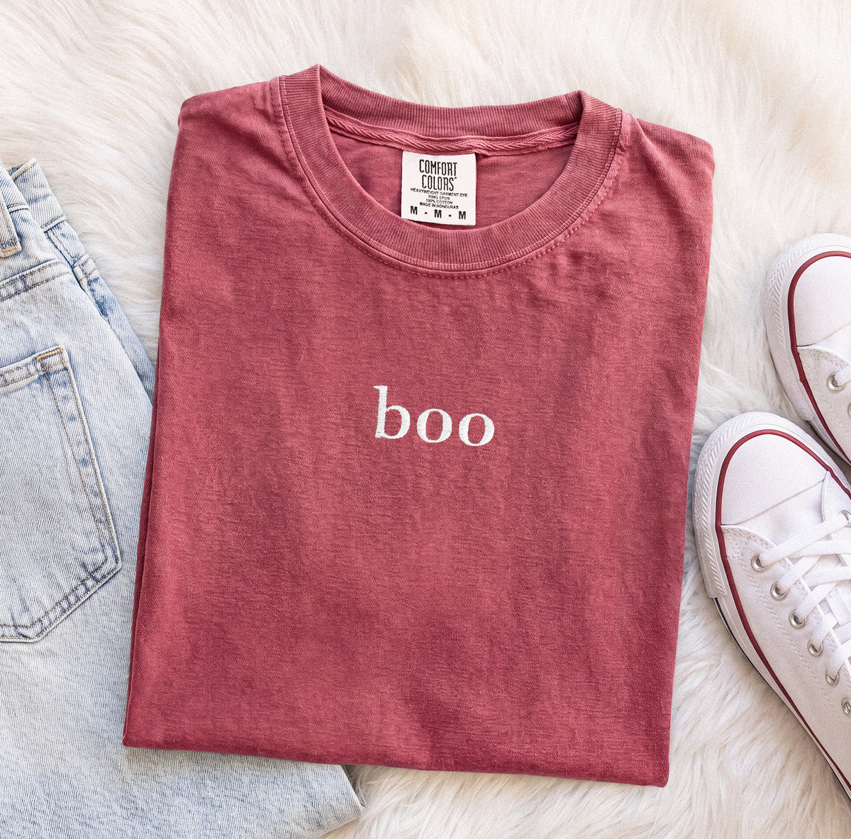 Embroidered Boo Comfort Colors T-Shirt