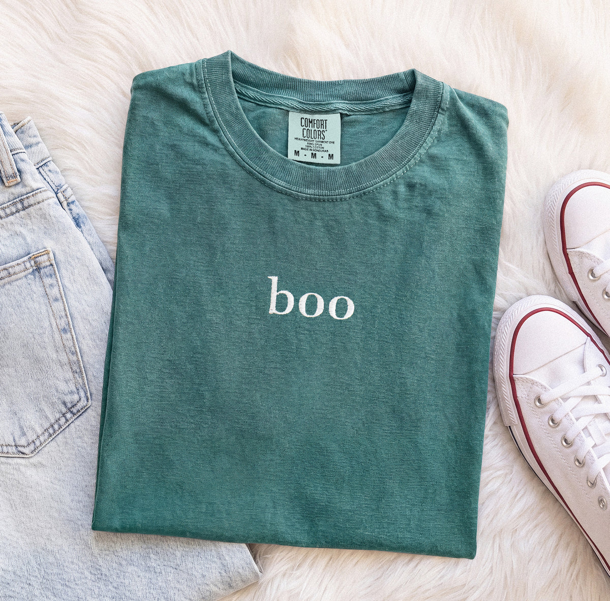 Embroidered Boo Comfort Colors T-Shirt