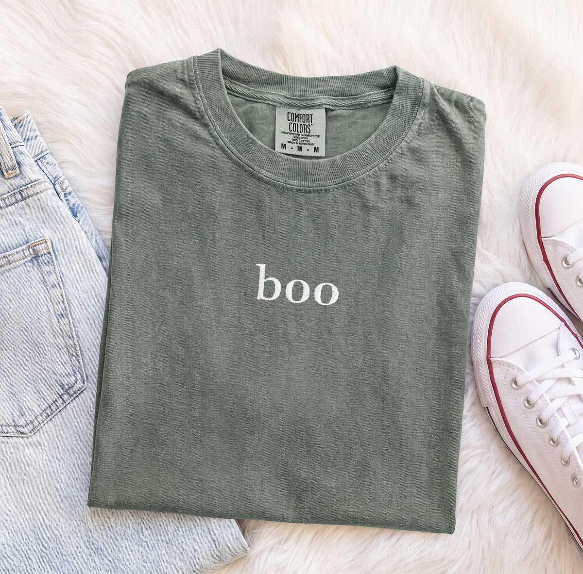 Embroidered Boo Comfort Colors T-Shirt