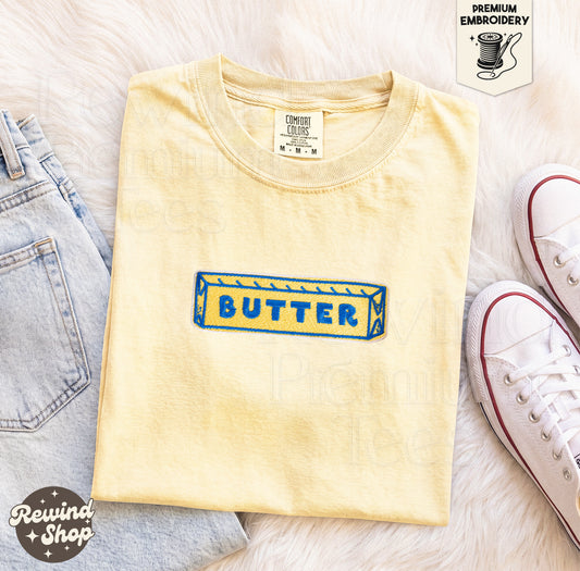 Butter Embroidered Comfort Colors T-Shirt