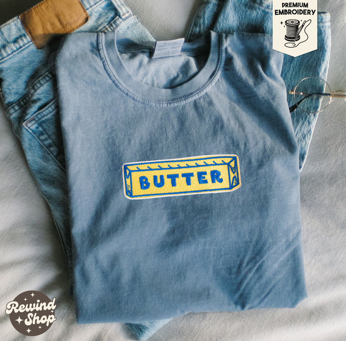 Butter Embroidered Comfort Colors T-Shirt
