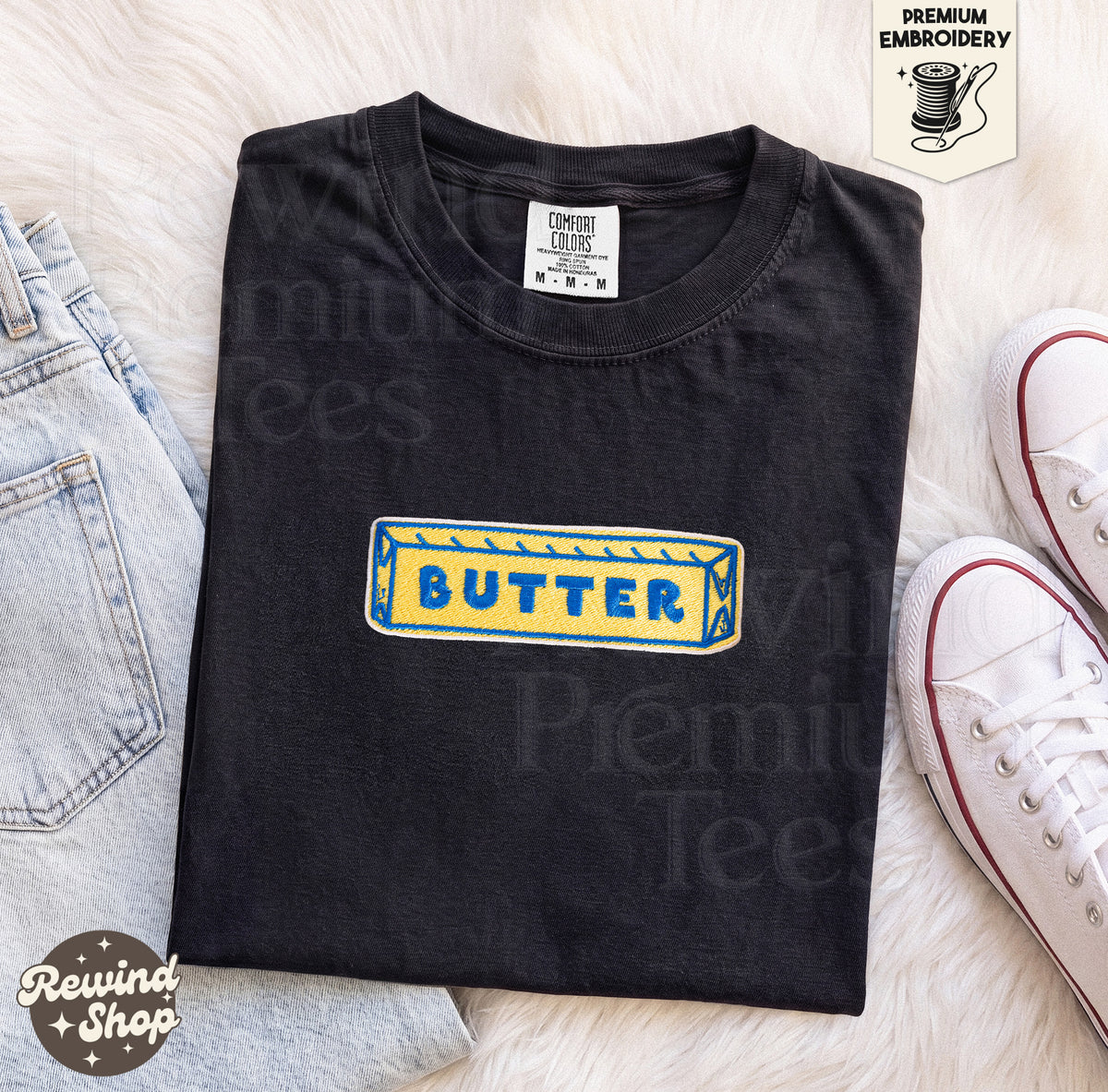 Butter Embroidered Comfort Colors T-Shirt