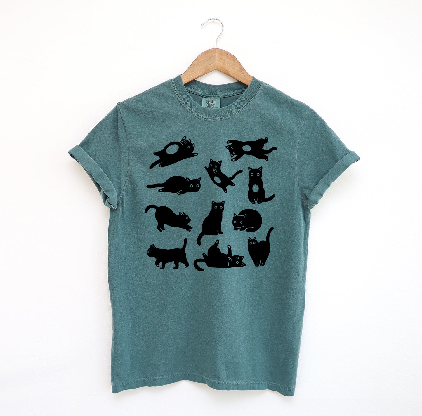 Linocut Drawn Cats T-Shirt
