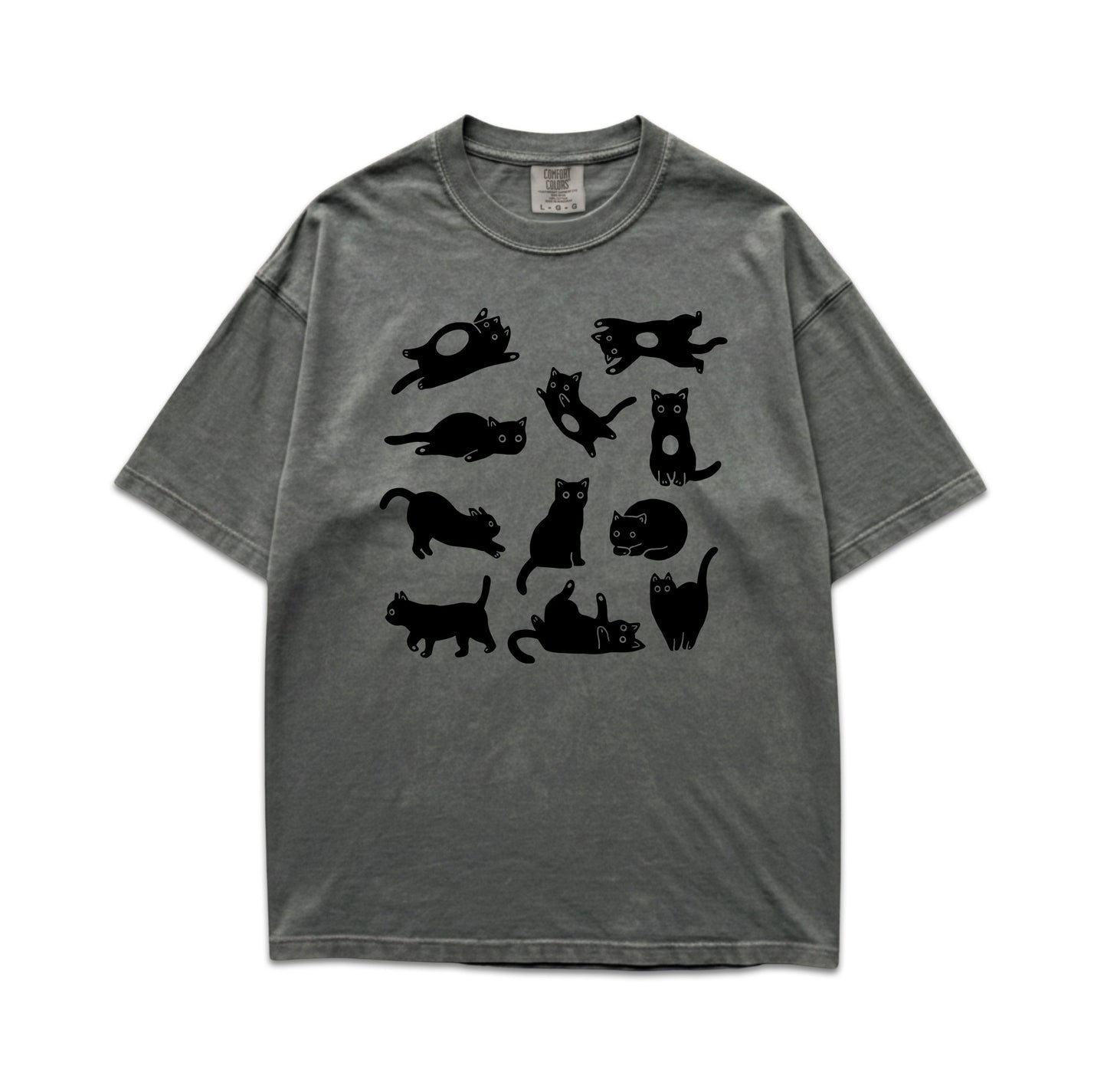 Linocut Drawn Cats T-Shirt