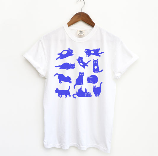 Linocut Drawn Cats T-Shirt