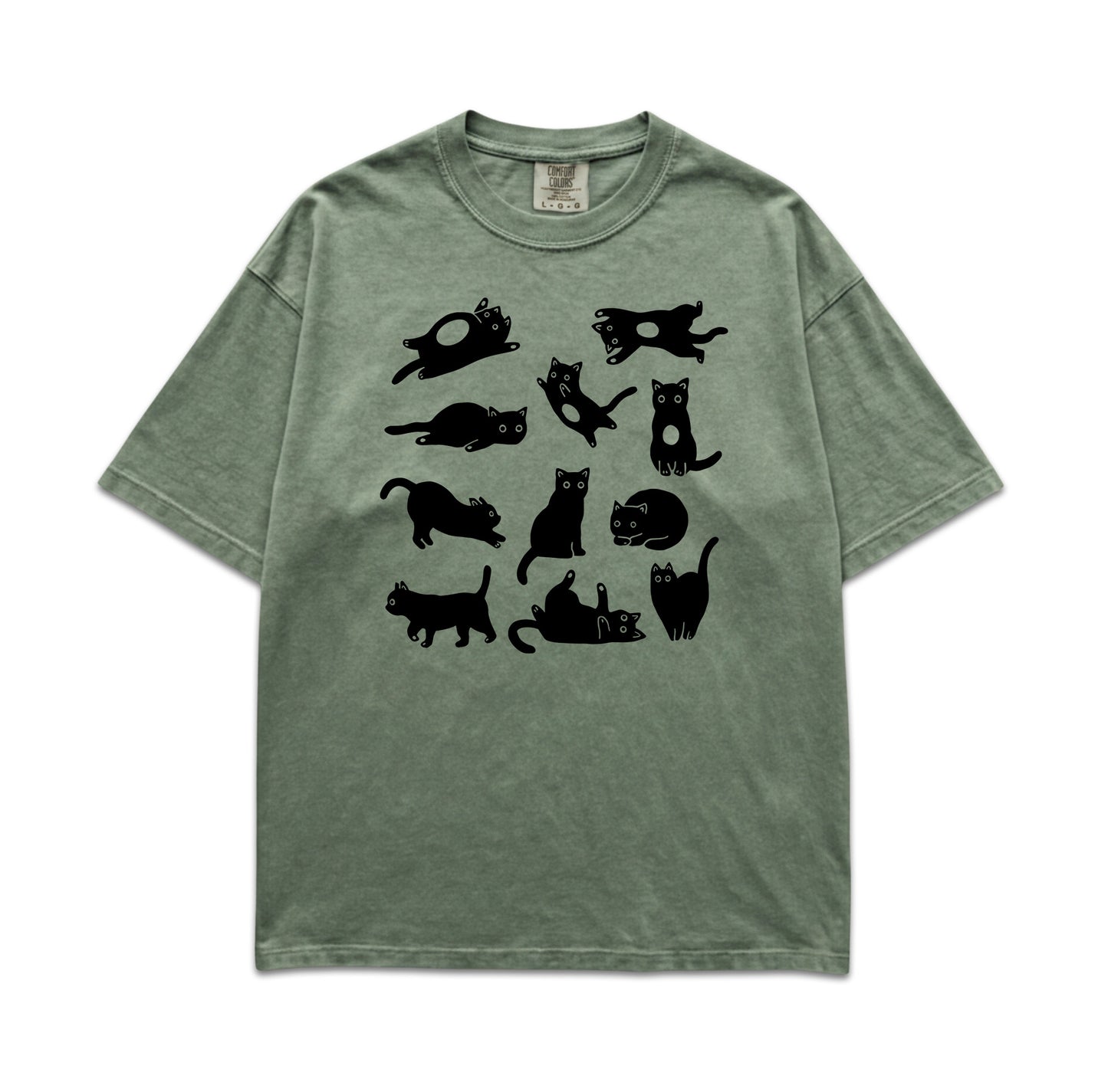 Linocut Drawn Cats T-Shirt