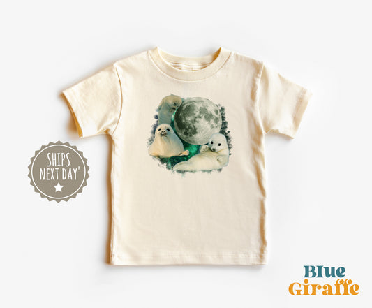 Vintage Seal and Moon Toddler Shirt & Kids Sweatshirt