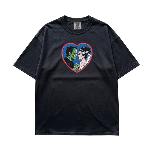 Vintage Frankenstein Bride Heart T-Shirt